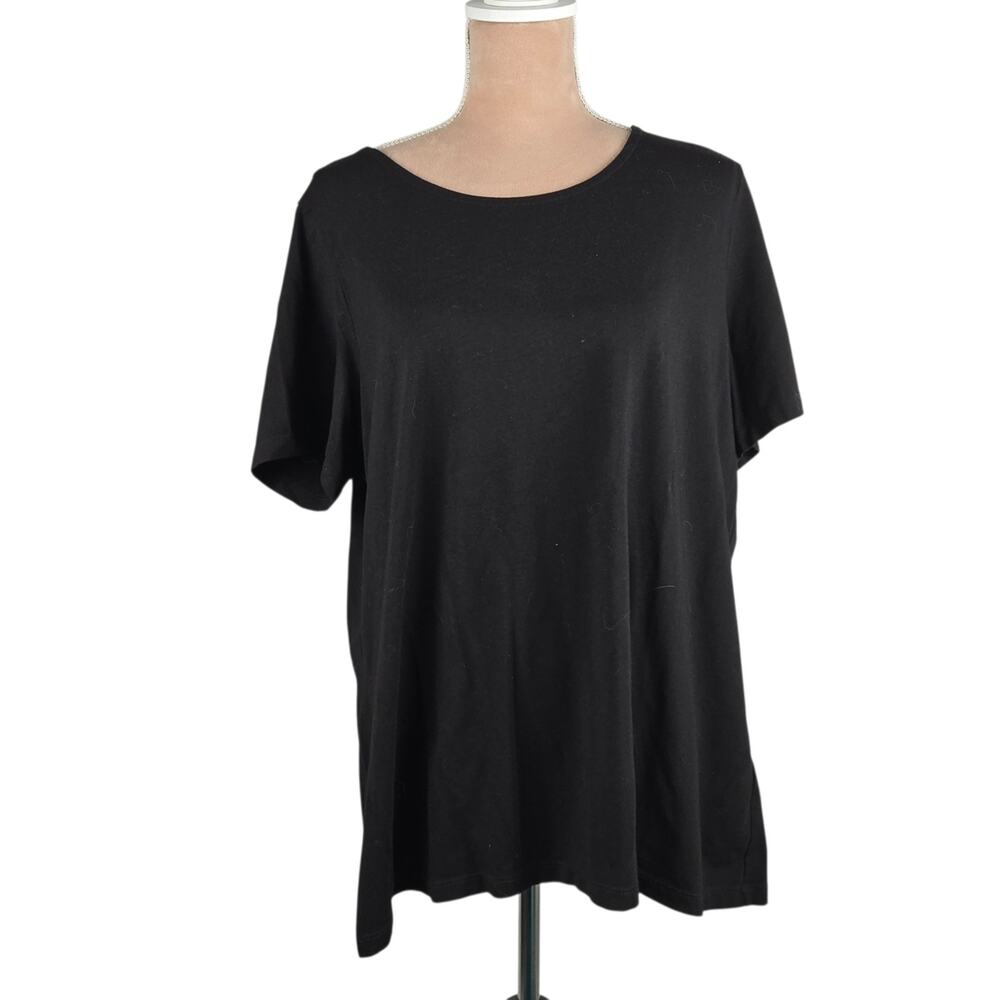 Susan Graver Classic Black Short Sleeve Tee Size XL